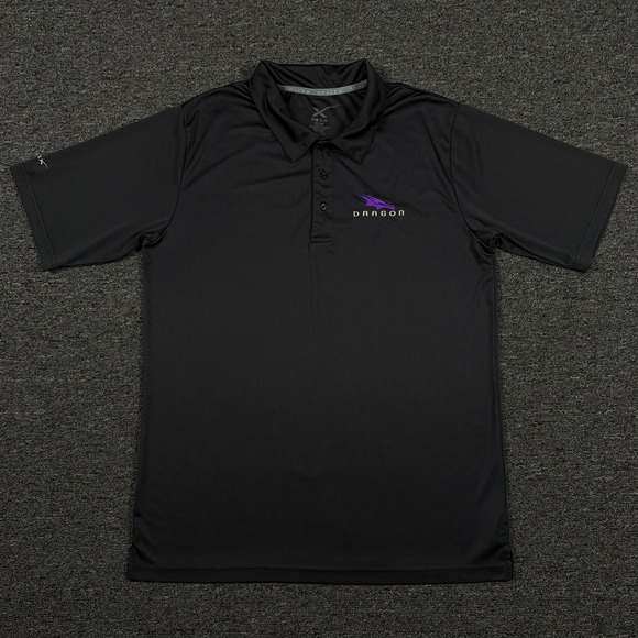 SpaceX Polo Shirt Mens XL Black Embroidered Dragon Space Exploration Techno
